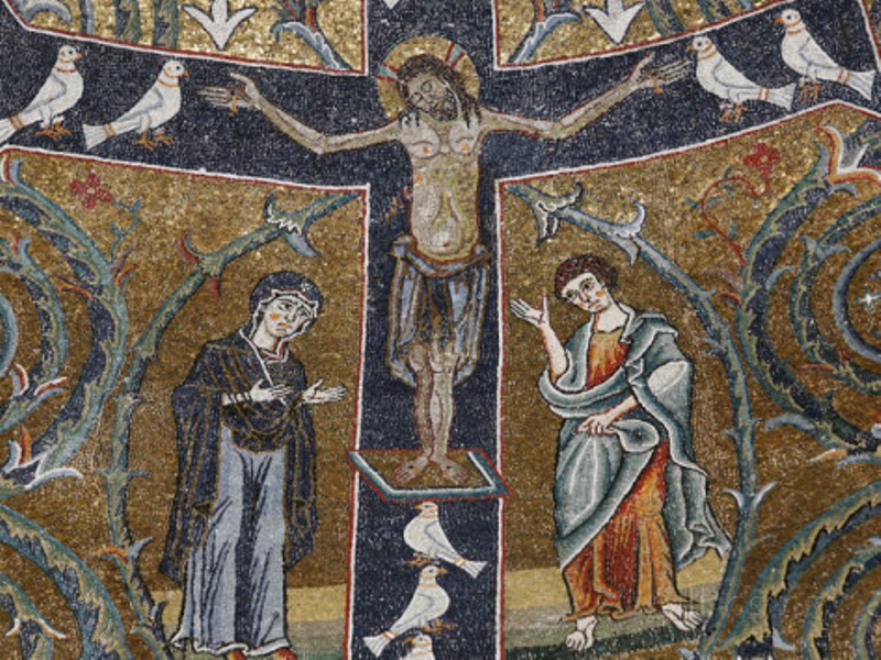 godong-12th-century-fresco-of-christ-s-triumph-on-the-cross-in-san-clemente-basilica-rome-lazio-italy